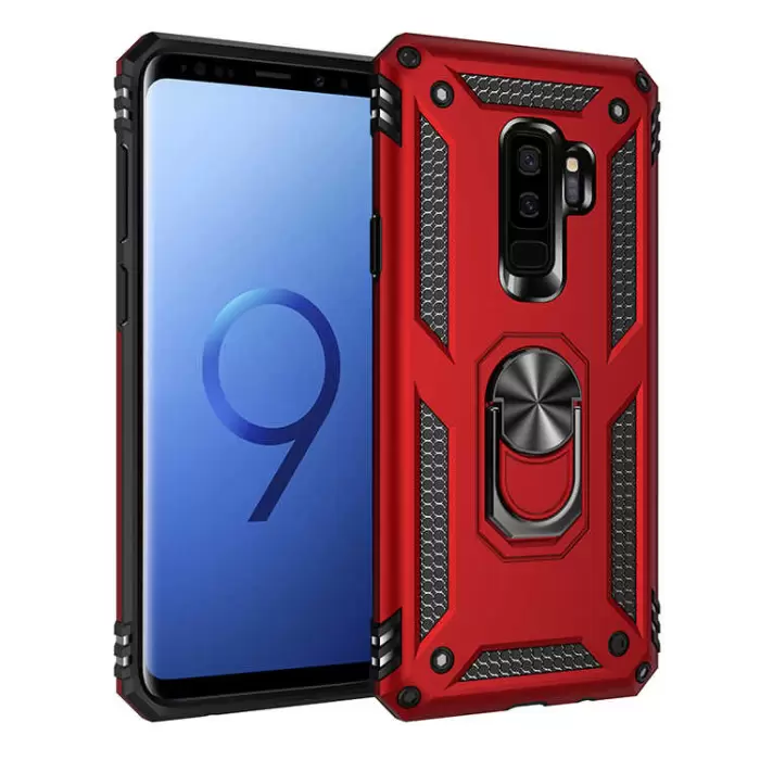 Samsung Galaxy S9 Plus Kılıf Lopard Kamera Korumalı Sürgülü Yüzüklü Orjinal Tasarım Armor Vega