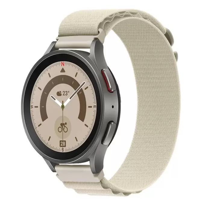 Samsung Galaxy Watch 46mm Alpine Loop Metal Toka Örgü Işleme Kordon Premium Kayış KRD-74
