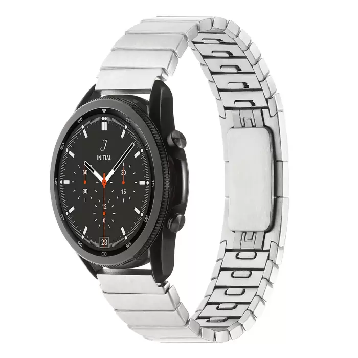 Samsung Galaxy Watch 46mm  KRD-82 22mm Çizgi Tasarım Şık Ve Dayanıklı Metal Kordon