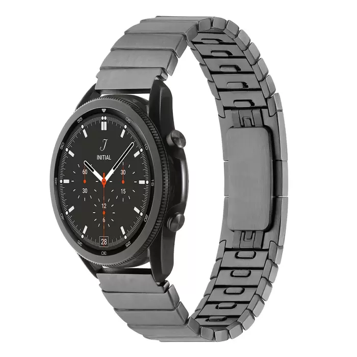 Samsung Galaxy Watch 46mm  KRD-82 22mm Çizgi Tasarım Şık Ve Dayanıklı Metal Kordon