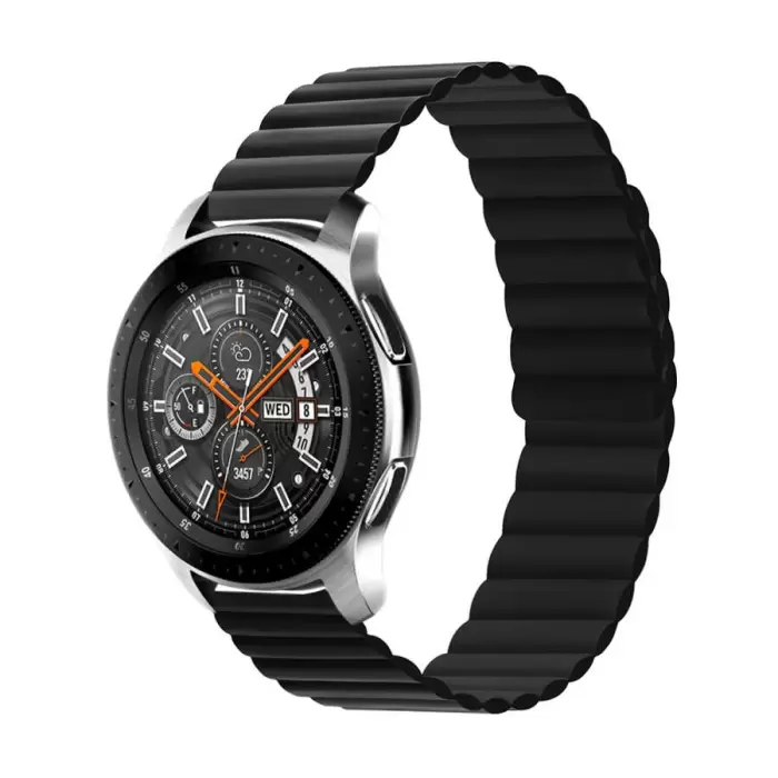 Samsung Galaxy Watch Active 2 40mm Mıknatıslı Kordon Leather Design Bakla Tasarımlı Çift Renkli Kayış krd52