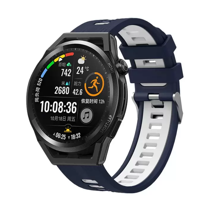 Samsung Galaxy Watch Active 2 40mm Çift Renkli Kordon Krd-55 Uyumlu Silikon Tasarım Kordon