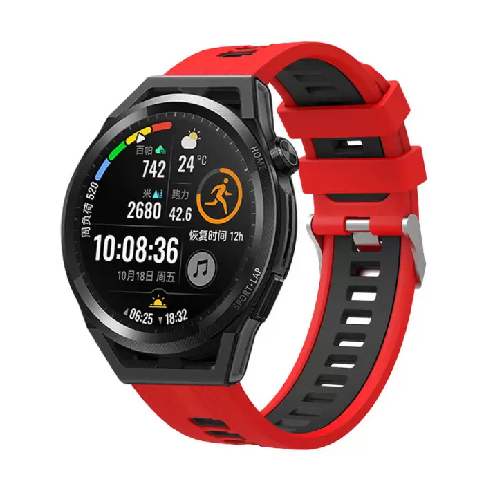 Samsung Galaxy Watch Active 2 44mm Çift Renkli Kordon Krd-55 Uyumlu Silikon Tasarım Kordon