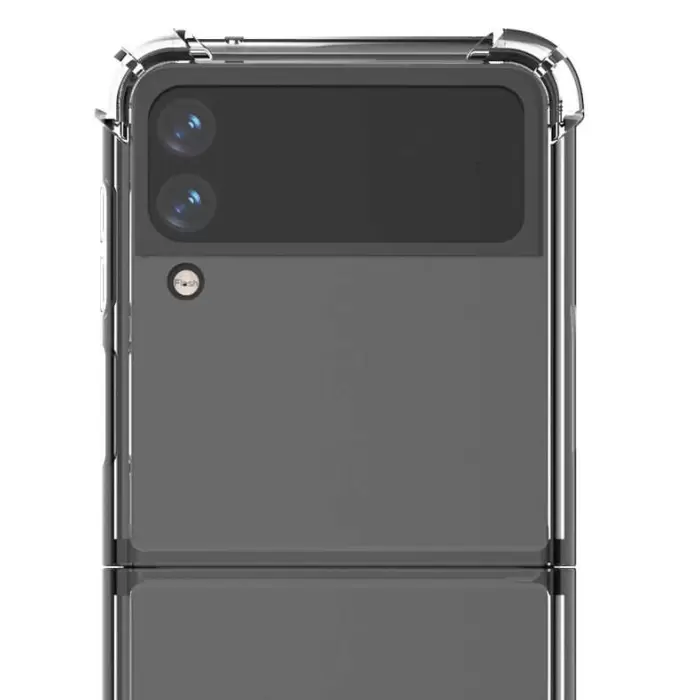 Samsung Galaxy Z Flip 4 Kılıf Lopard Nitro Antishock Köşe Koruma Darbe Emici Şeffaf Orjinal Doku Silikon