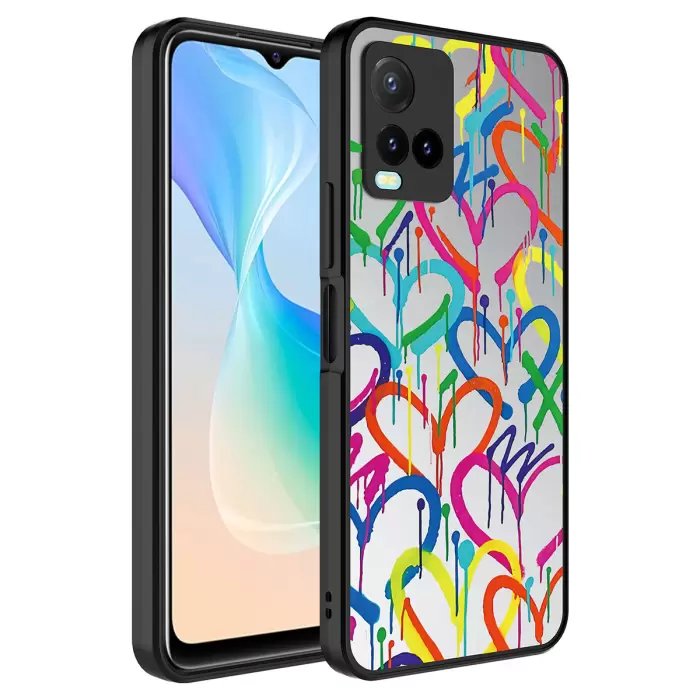 Vivo Y21S Kılıf Aynalı Desenli Kamera Korumalı Parlak Lopard Mirror Kapak