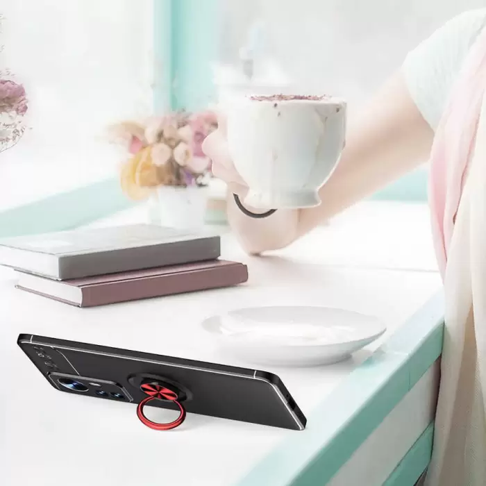 Xiaomi Mi 12 Pro Kılıf  Kamera Korumalı Yüzüklü Standlı Koruyucu Kalite Ravel