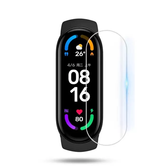 Xiaomi Mi Band 7 Ekran Koruyucu Full Yapışkanlı Yumuşak Nano Esnek Jelatin Narr TPU