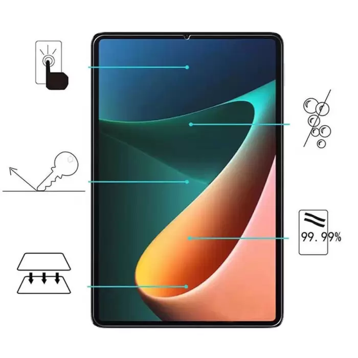 Xiaomi Mi Pad 5 Uyumlu İnce Ekran Koruyucu Esnek Kırılmaz Tablet Blue Nano Koruma