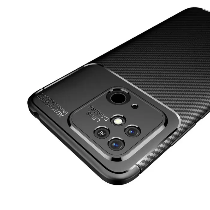 Xiaomi Poco C40 Kılıf Lopard Kamera Korumalı Karbon Desenli Negro Kapak Orijinal Yüzey Kılıf