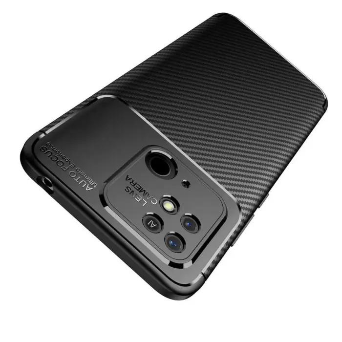 Xiaomi Poco C40 Kılıf Lopard Kamera Korumalı Karbon Desenli Negro Kapak Orijinal Yüzey Kılıf