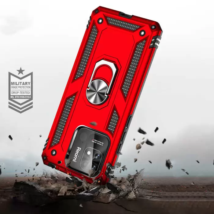 Xiaomi Poco C40 Kılıf Lopard Kamera Korumalı Sürgülü Yüzüklü Orjinal Tasarım Armor Vega