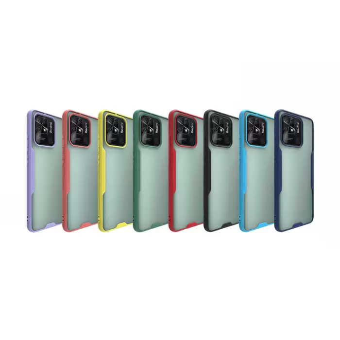 Xiaomi Poco C40 Kılıf Parfe Silikon Kapak Kamera Korumalı Kılıf Ultra Ince Buzlu Mat Renkli