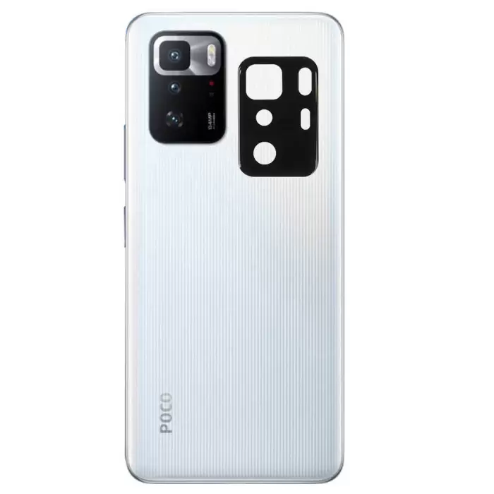 Xiaomi Poco X3 GT Lopard Siyah Çerçeveli Lens Koruma Parlak Renkli Kamera Koruyucu CL-08 Cam 3D-Kamera-Cam