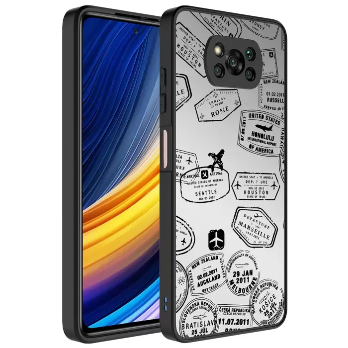 Xiaomi Poco X3 Kılıf Aynalı Desenli Kamera Korumalı Parlak Lopard Mirror Kapak