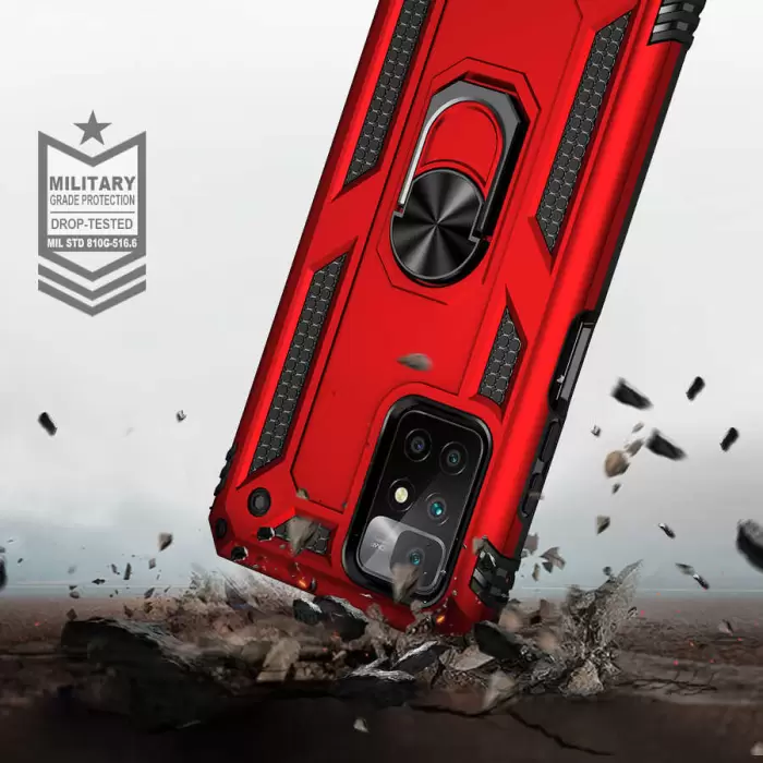 Xiaomi Redmi 10 Kılıf Lopard Kamera Korumalı Sürgülü Yüzüklü Orjinal Tasarım Armor Vega