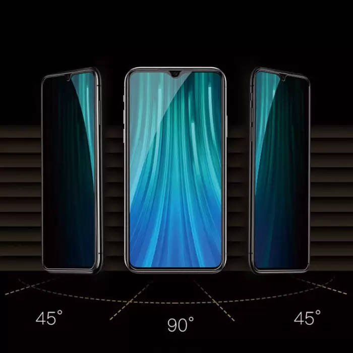 Xiaomi Redmi 9 Hayalet New 5d Privacy Temizleme Kiti Ekran Koruyucu Temperli Gizli Cam