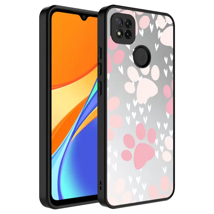 Xiaomi Redmi 9C Kılıf Aynalı Desenli Kamera Korumalı Parlak Lopard Mirror Kapak