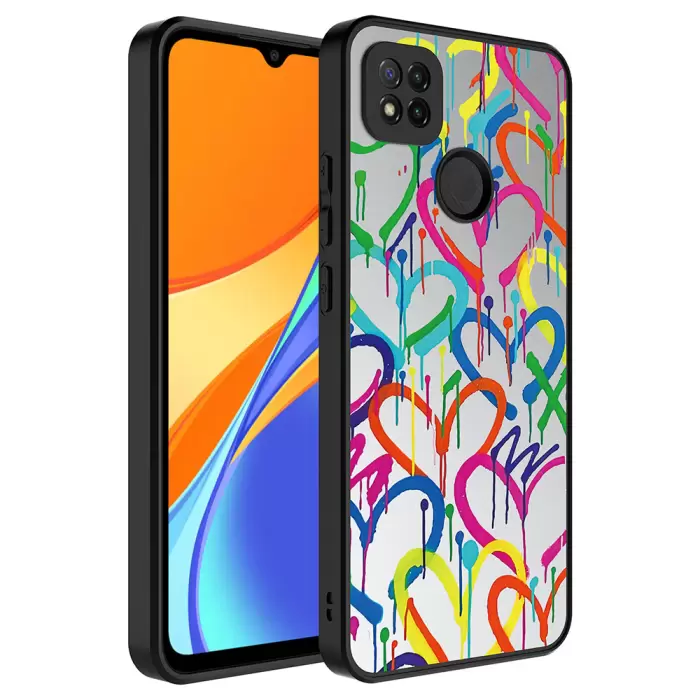 Xiaomi Redmi 9C Kılıf Aynalı Desenli Kamera Korumalı Parlak Lopard Mirror Kapak