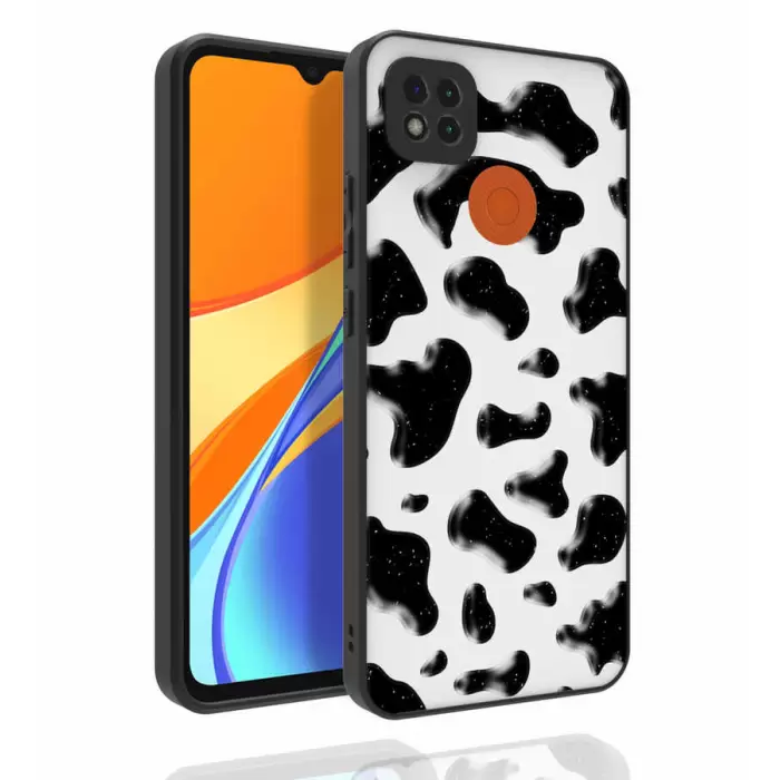 Xiaomi Redmi 9C Kılıf Desenli Kamera Korumalı Parlak Lopard Nora Kapak