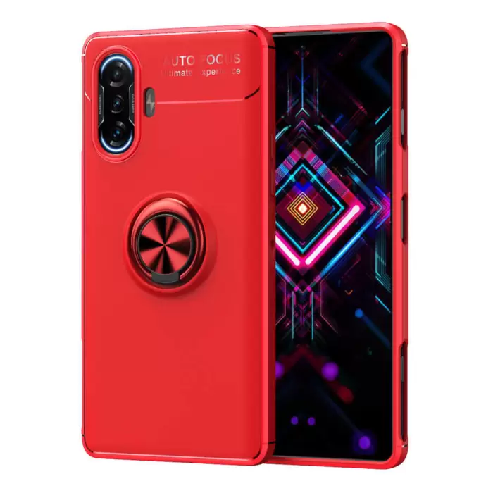 Xiaomi Redmi K40 Gaming Kılıf  Kamera Korumalı Yüzüklü Standlı Koruyucu Kalite Ravel