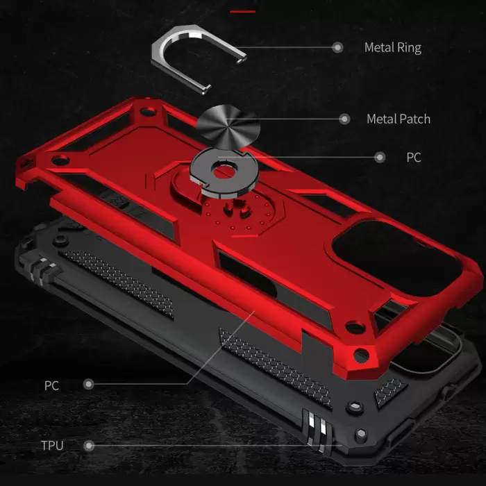 Xiaomi Redmi Note 10 5G Kılıf Lopard Kamera Korumalı Sürgülü Yüzüklü Orjinal Tasarım Armor Vega