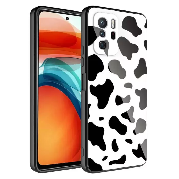 Xiaomi Redmi Note 10 Pro Kılıf Kamera Korumalı Desenli Sert Silikon Lopard Epoksi Kapak