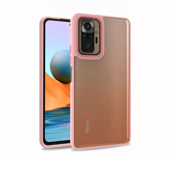 Xiaomi Redmi Note 10 Pro Kılıf  Kamera Çıkıntılı Arkası Şeffaf Köşeleri Parlak Renkli Işlemeli Kapak Flora