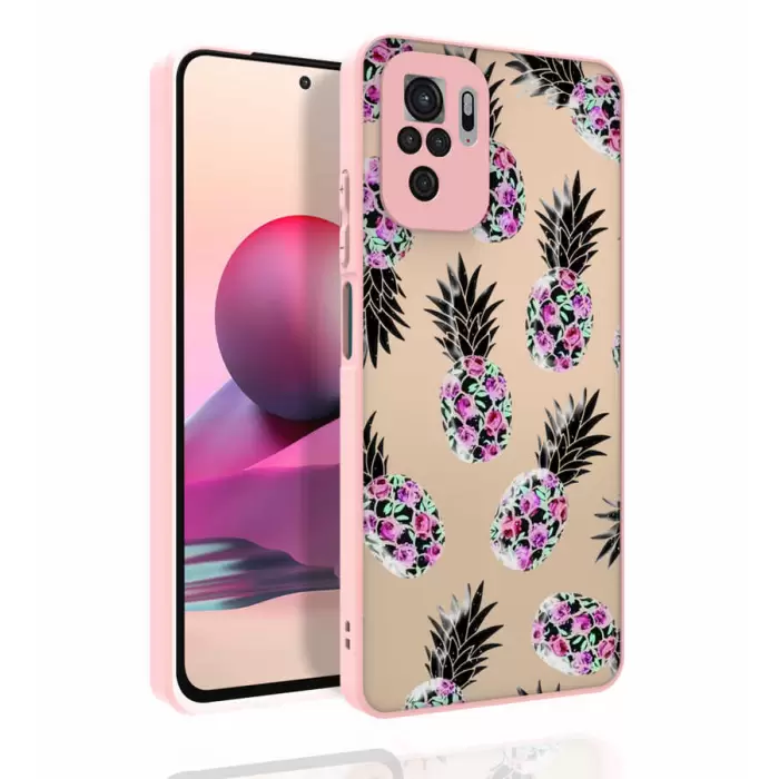 Xiaomi Redmi Note 10S Kılıf Desenli Kamera Korumalı Parlak Lopard Nora Kapak