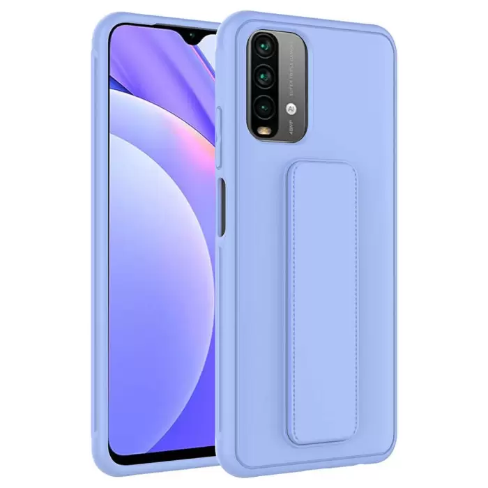 Xiaomi Redmi Note 10S Kılıf Uyumlu Yumuşak Orijinal Dokulu Standlı Esnek Silikon Özel Kılıf Qstand