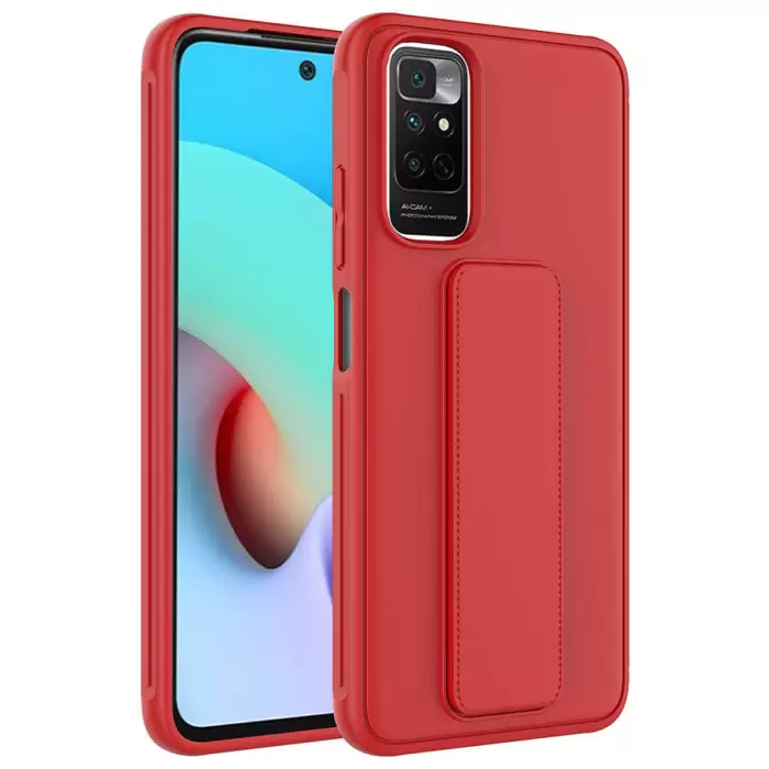 Xiaomi Redmi Note 11 Global Kılıf Uyumlu Yumuşak Dokulu Standlı Esnek Silikon Özel Kılıf Qstand