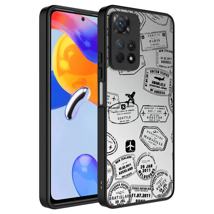 Xiaomi Redmi Note 11 Pro 5G Kılıf Aynalı Desenli Kamera Korumalı Parlak Lopard Mirror Kapak