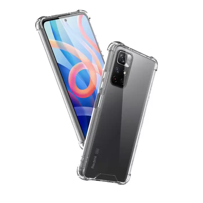 Xiaomi Redmi Note 11T 5G Kılıf Lopard Nitro Antishock Köşe Koruma Darbe Emici Şeffaf Orjinal Doku Silikon