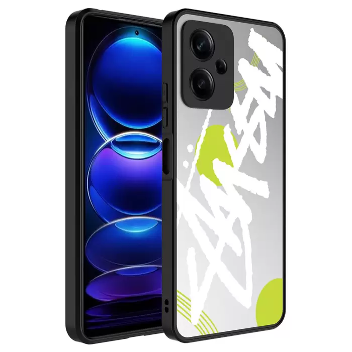 Xiaomi Redmi Note 12 5G Kılıf Aynalı Desenli Kamera Korumalı Parlak Lopard Mirror Kapak