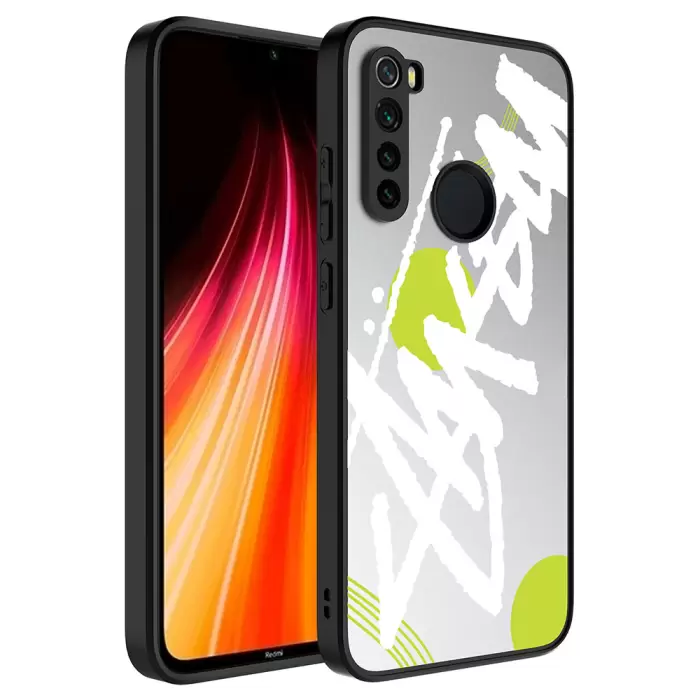 Xiaomi Redmi Note 8 Kılıf Aynalı Desenli Kamera Korumalı Parlak Lopard Mirror Kapak