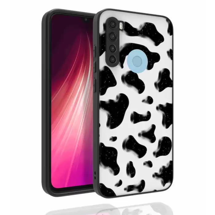 Xiaomi Redmi Note 8 Kılıf Desenli Kamera Korumalı Parlak Lopard Nora Kapak