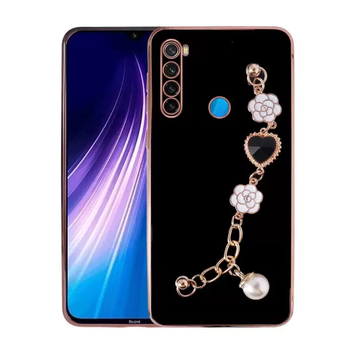 Xiaomi Redmi Note 8 Kılıf El Tutamaçlı Kamera Korumalı Lopard Taka Silikon Kapak