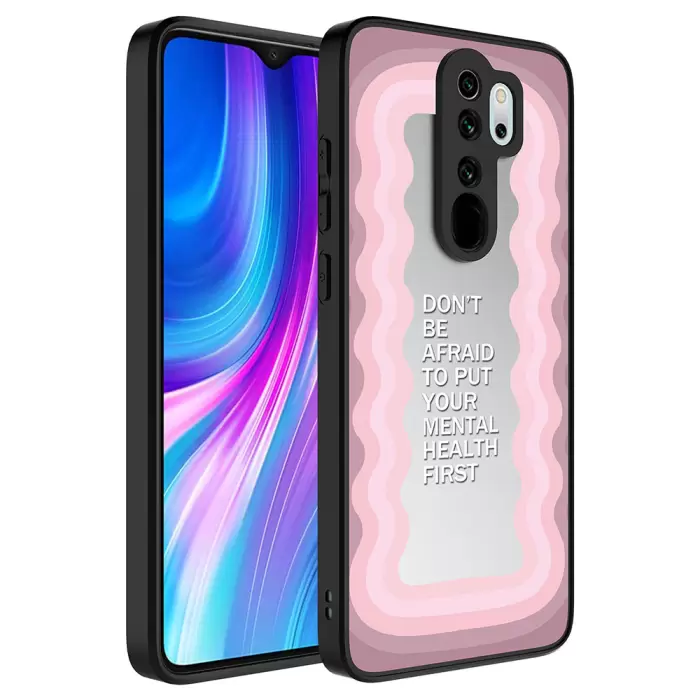 Xiaomi Redmi Note 8 Pro Kılıf Aynalı Desenli Kamera Korumalı Parlak Lopard Mirror Kapak