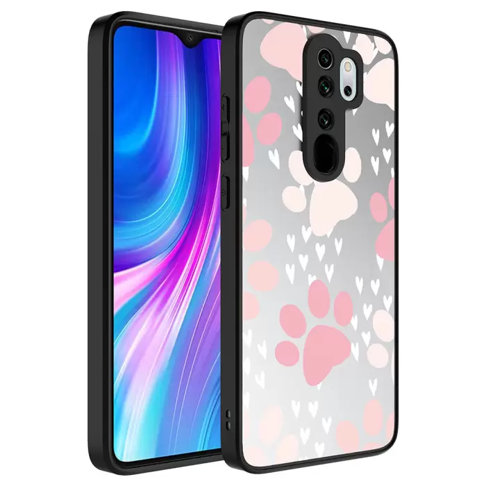 Xiaomi Redmi Note 8 Pro Kılıf Aynalı Desenli Kamera Korumalı Parlak Lopard Mirror Kapak