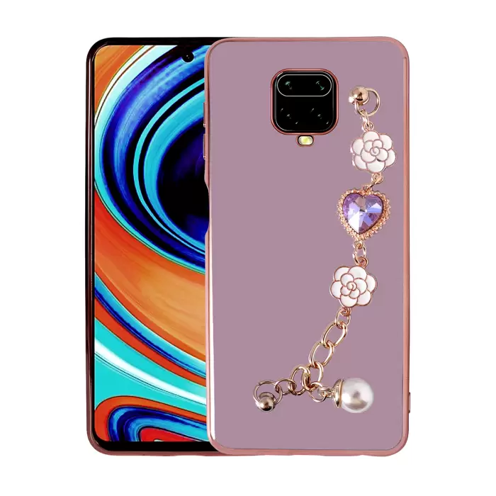 Xiaomi Redmi Note 9 Pro Kılıf El Tutamaçlı Kamera Korumalı Lopard Taka Silikon Kapak