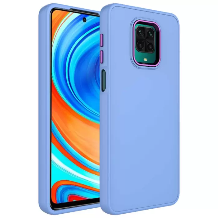 Xiaomi Redmi Note 9 Pro Kılıf Metal Çerçeve Buton Içi Kadife Kılıf Kapak Orjinal Doku Luna