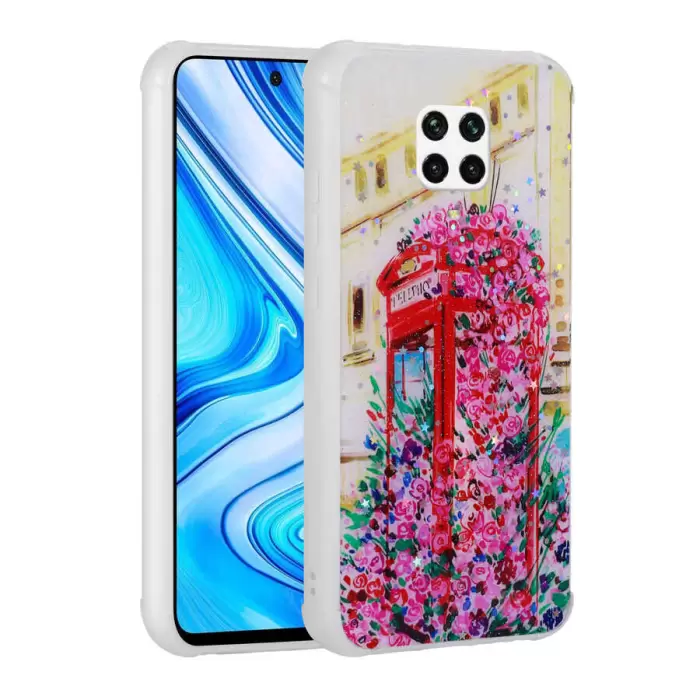 Xiaomi Redmi Note 9 Pro Kılıf Simli Desenli Kamera Korumalı Parlak Lopard Popy Kapak