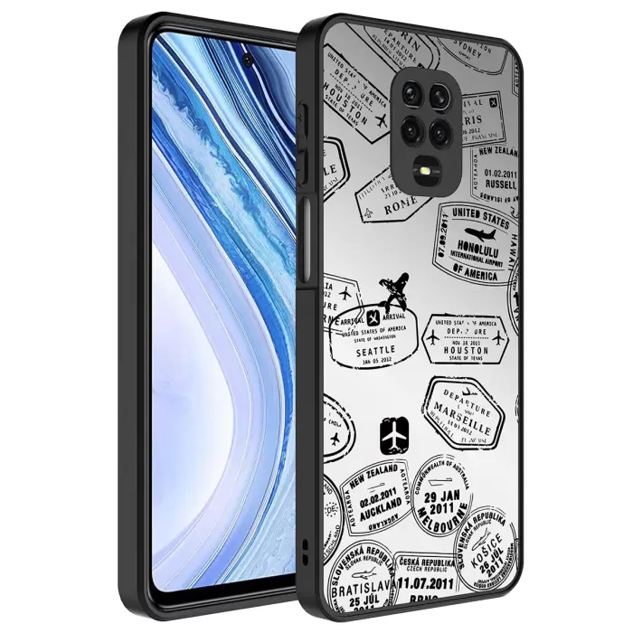 Xiaomi Redmi Note 9S Kılıf Aynalı Desenli Kamera Korumalı Parlak Lopard Mirror Kapak