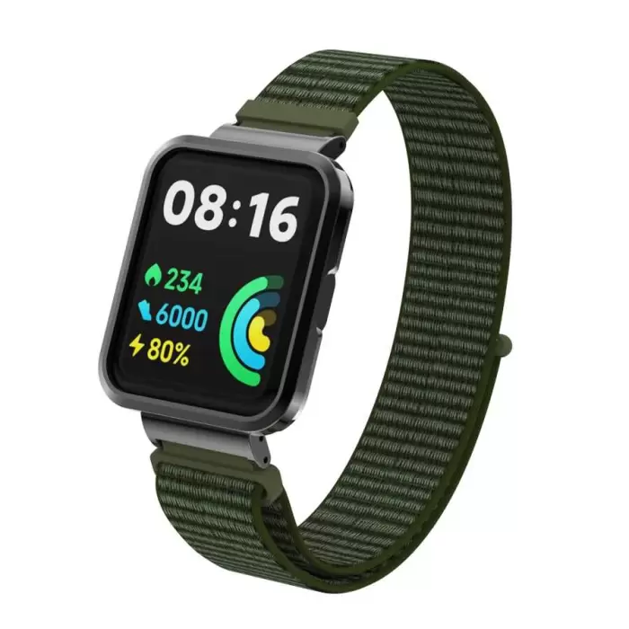 Xiaomi Redmi Watch 2 Lite Uyumlu Kasa Koruyuculu Hasır Işlemeli Renkli Cırt Akıllı Saat Kordon klrd61