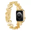 ​​​Apple Watch 42mm 10.Nesil Kordon Kordon Metal Kıvrımlı Desenli Parlak Çelik Kayış Uyumlu KRD-80