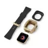 ​​​Apple Watch 46mm 10 Serisi Uyumlu Silikon Kordon ve Değişim Kiti Hublot Convert Paslanmaz Çelik Kasa