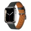 ​​​Apple Watch 42mm Metal Tokalı Hermes Deri Kordon Strap Pu Deri Akıllı Saat Kordon Kayış