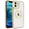 iPhone 11 Kamera Lens Korumalı Şeffaf Renkli Logo Gösteren Parlak Omega Kapak