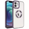 iPhone 11 Kamera Lens Korumalı Şeffaf Renkli Logo Gösteren Parlak Omega Kapak