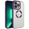 iPhone 11 Pro Kamera Lens Korumalı Şeffaf Renkli Logo Gösteren Parlak Omega Kapak