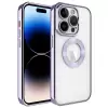 iPhone 11 Pro Max Kamera Lens Korumalı Şeffaf Renkli Logo Gösteren Parlak Omega Kapak